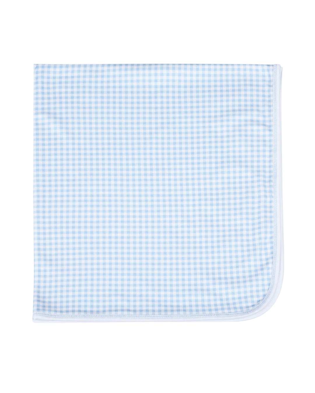 Blue checkered pouch on a white background