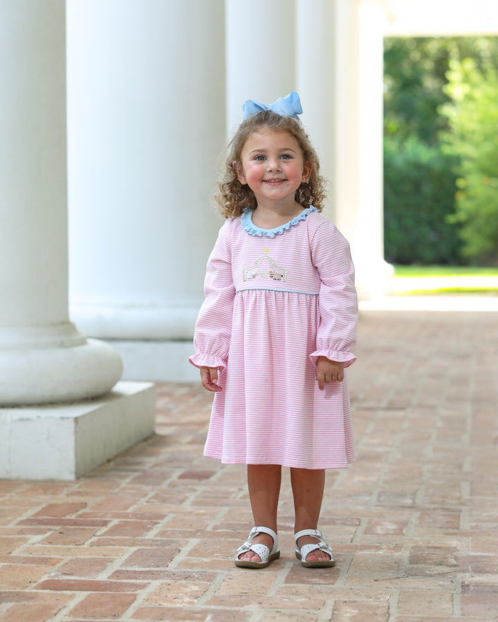 Nativity Pink Stripe  Dress