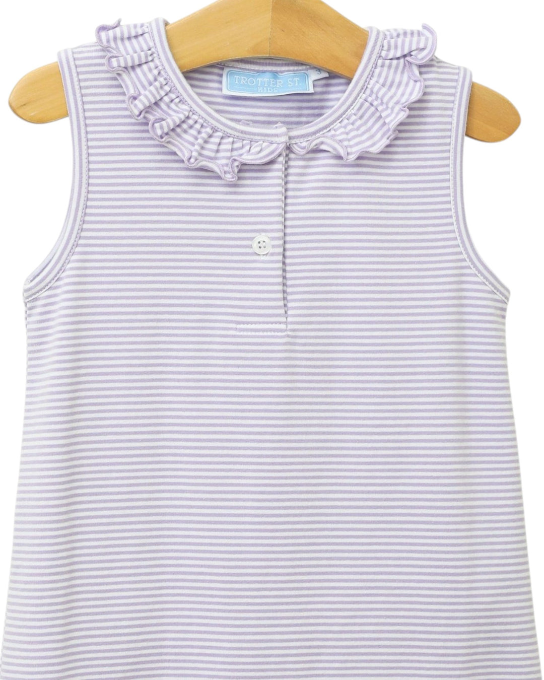 Nora Lavender Stripe Dress, Shop That Store, close up
