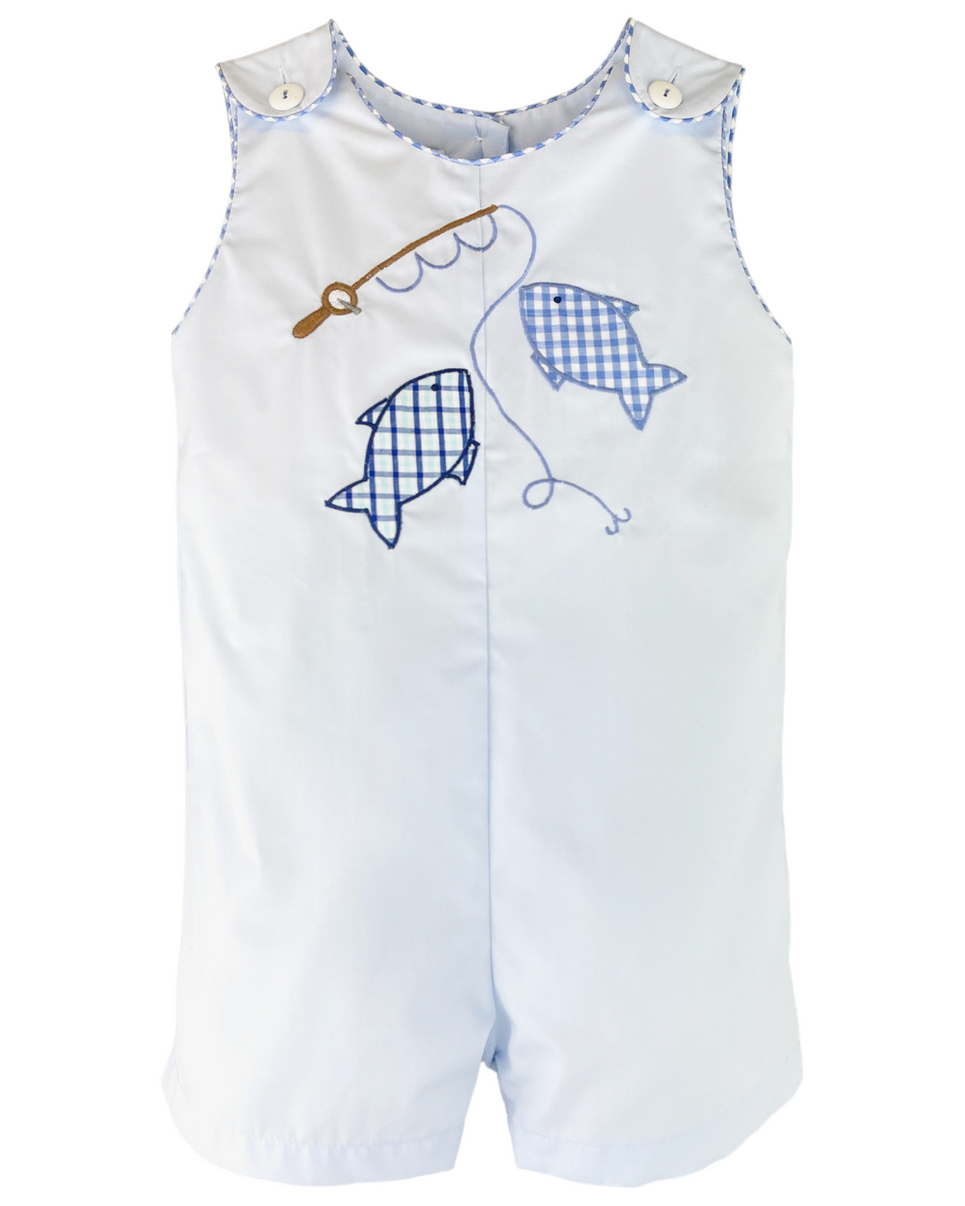 On The Hook Fish Blue Boys Sunsuit, That Store, front