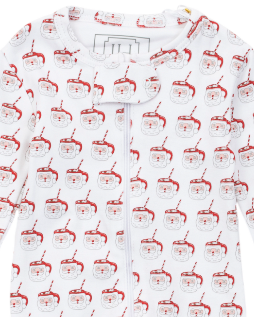 Parker Zipper Pajama - Hot Cocoa Santa, That Store, close up
