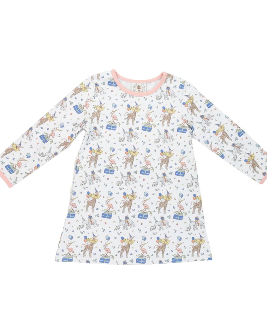 Children's nightdress with dog pattern on a white background