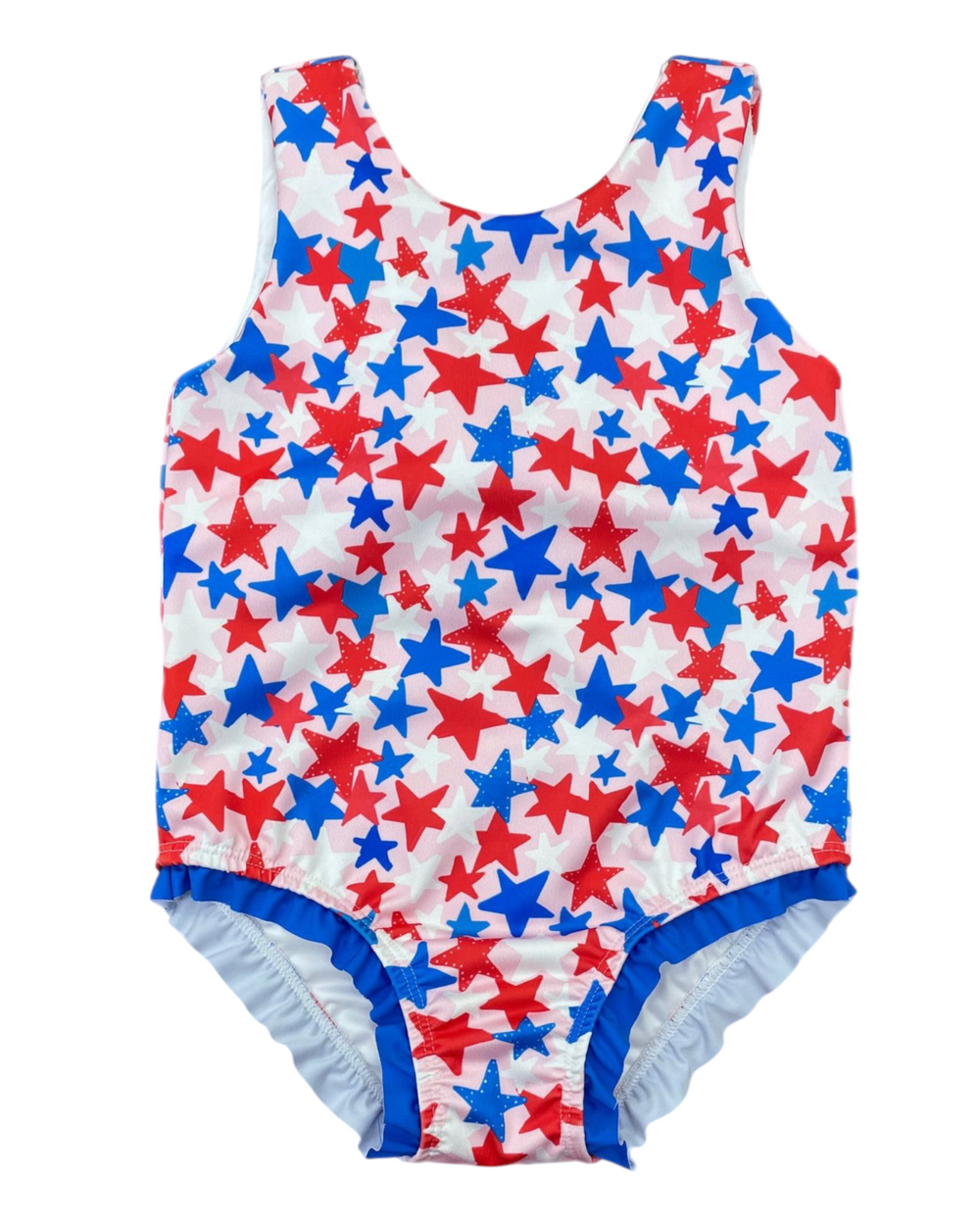 Patriotic Stars Lottie Girls One Piece Swim, That Store, front