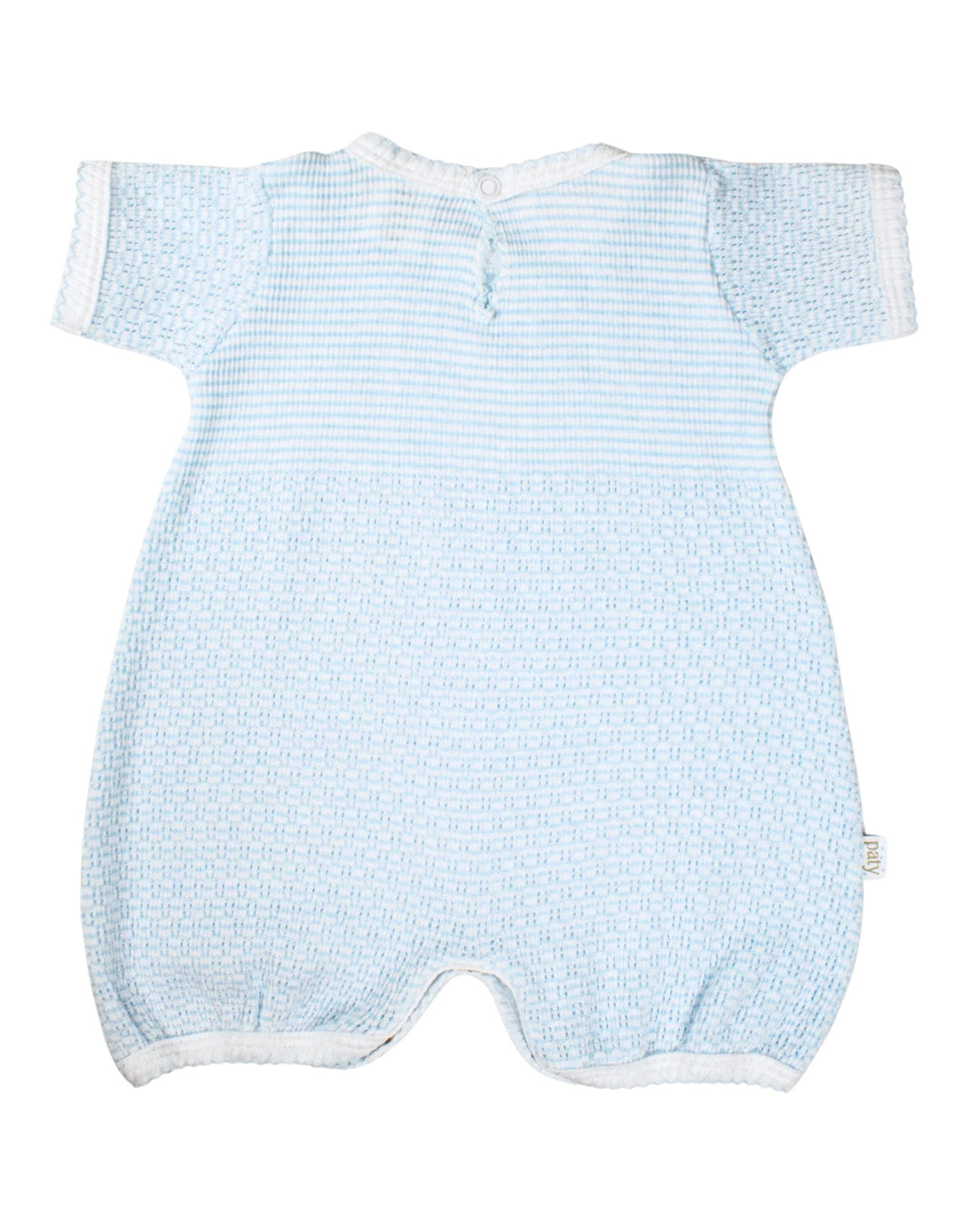 Paty Knit Baby Bubble with Straight Hem: Blue, that store, back