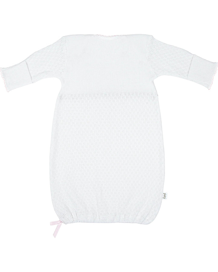 Paty Knit Overlap Shoulder Gown: Pink