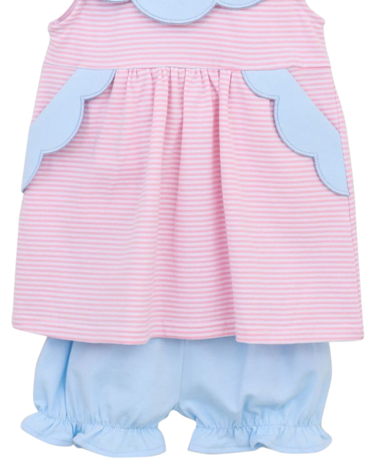 Penelope Bloomer Set- Light Pink Stripe/Light Blue, Shop That Store, bottom