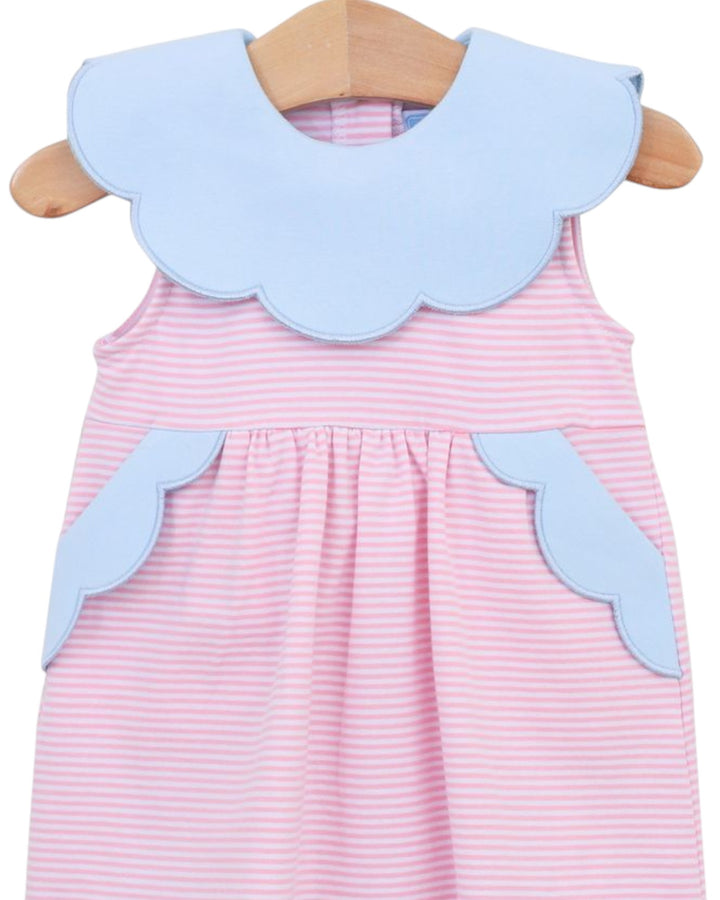 Penelope Bloomer Set- Light Pink Stripe/Light Blue, Shop That Store, close up
