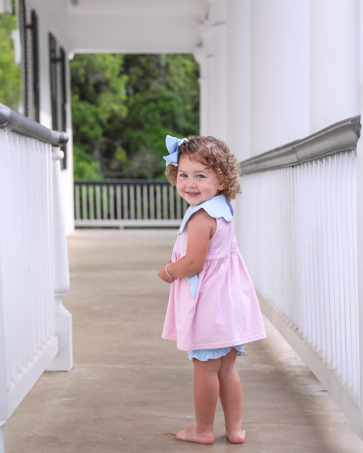 Penelope Bloomer Set- Light Pink Stripe/Light Blue, That Store, child 2