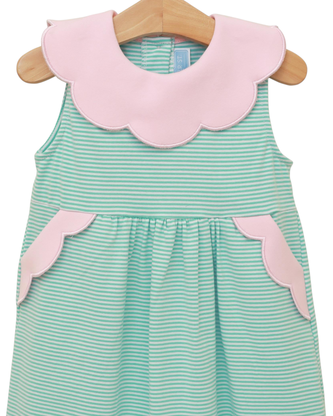 Penelope Dress- Mint Stripe/Light Pink 5 Penelope Dress- Mint Stripe/Light Pink 5