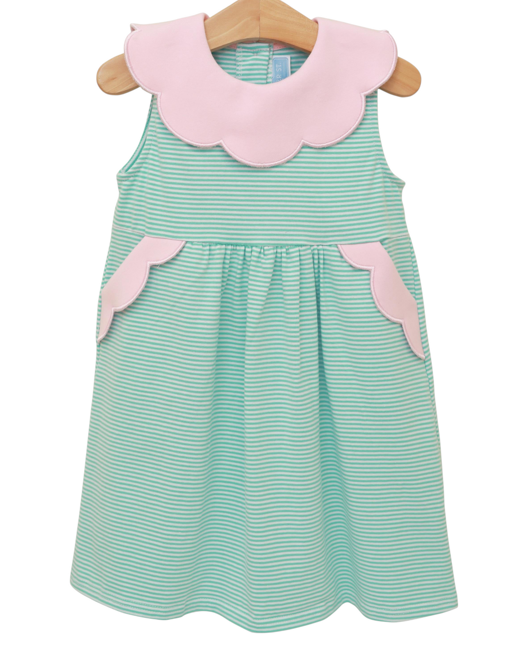 Penelope Dress- Mint Stripe/Light Pink, that store, front