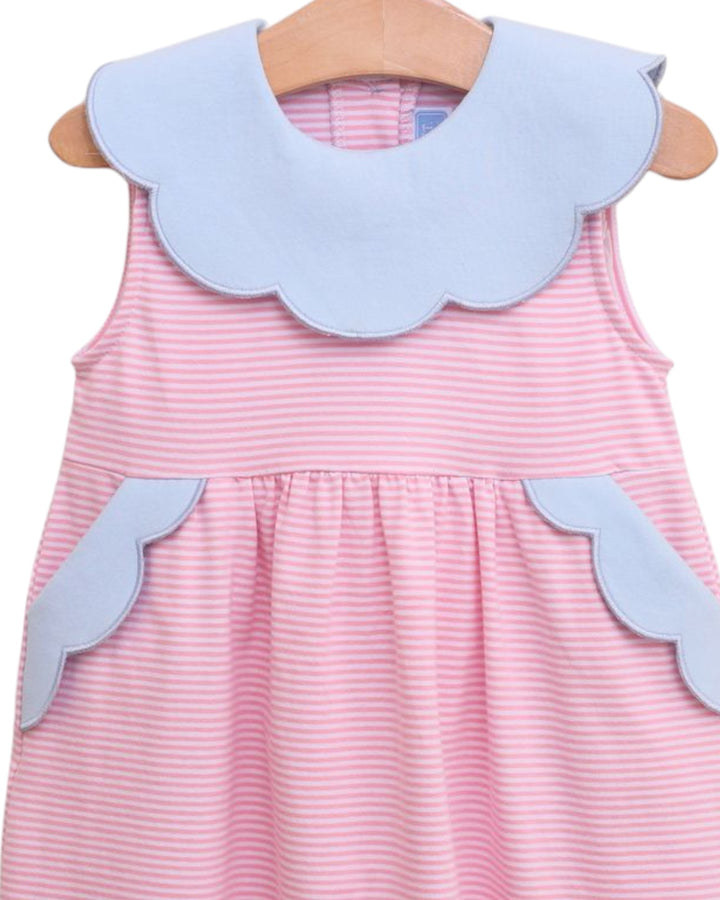 Penelope Pink & Blue Stripe Dress, Shop That Store, close up