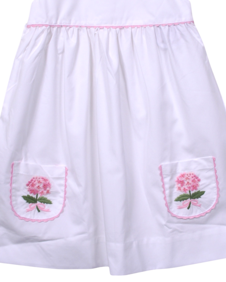 Pink Hydrangea Embroidered Dress, That Store, hem
