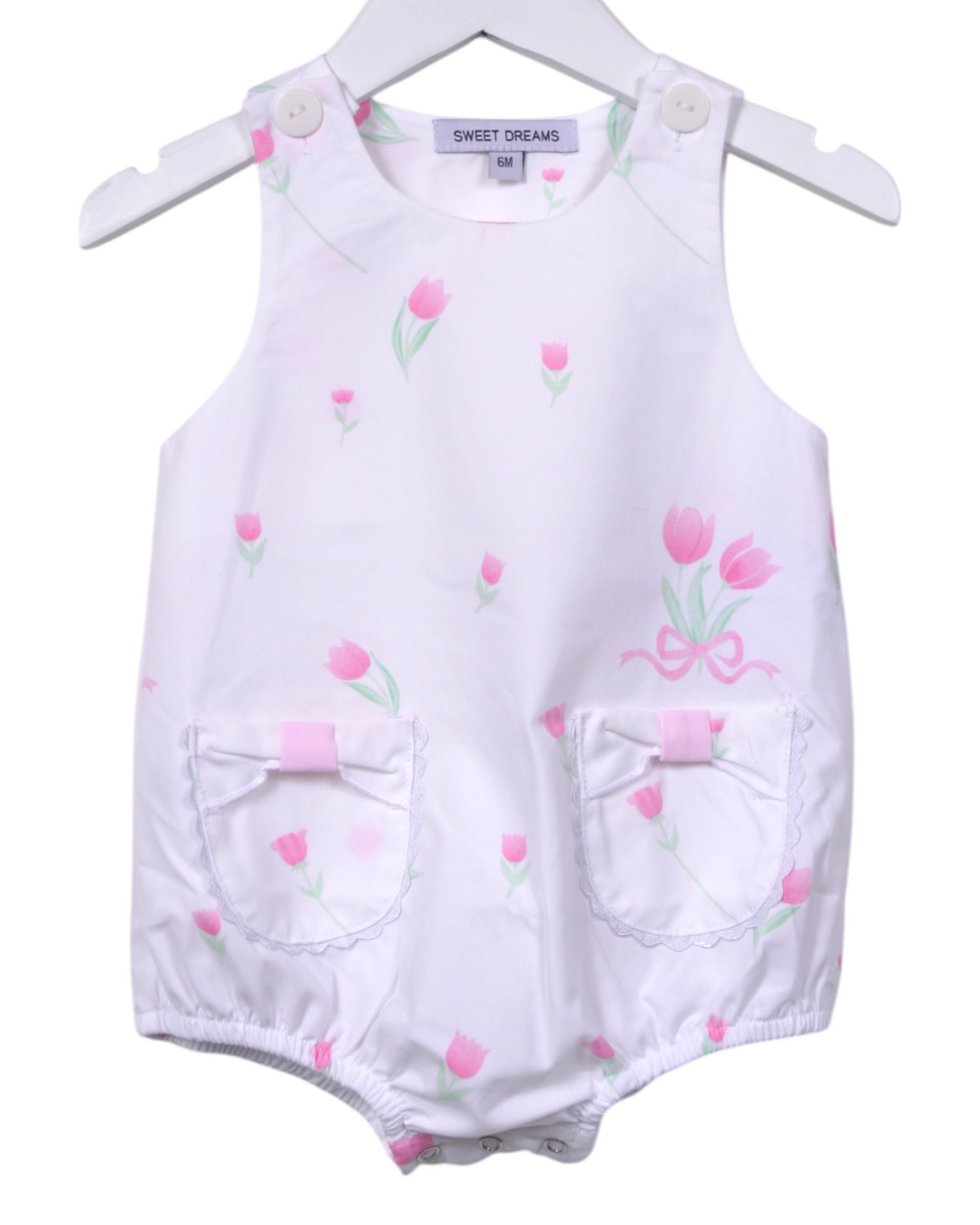 Pink Tulip & Bows Print Girls Bubble, That Store, front