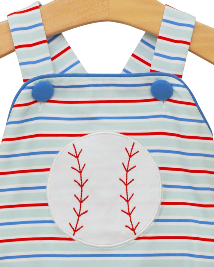 Play Ball Appliqué Blue Boys Sunsuit *PRE-ORDER