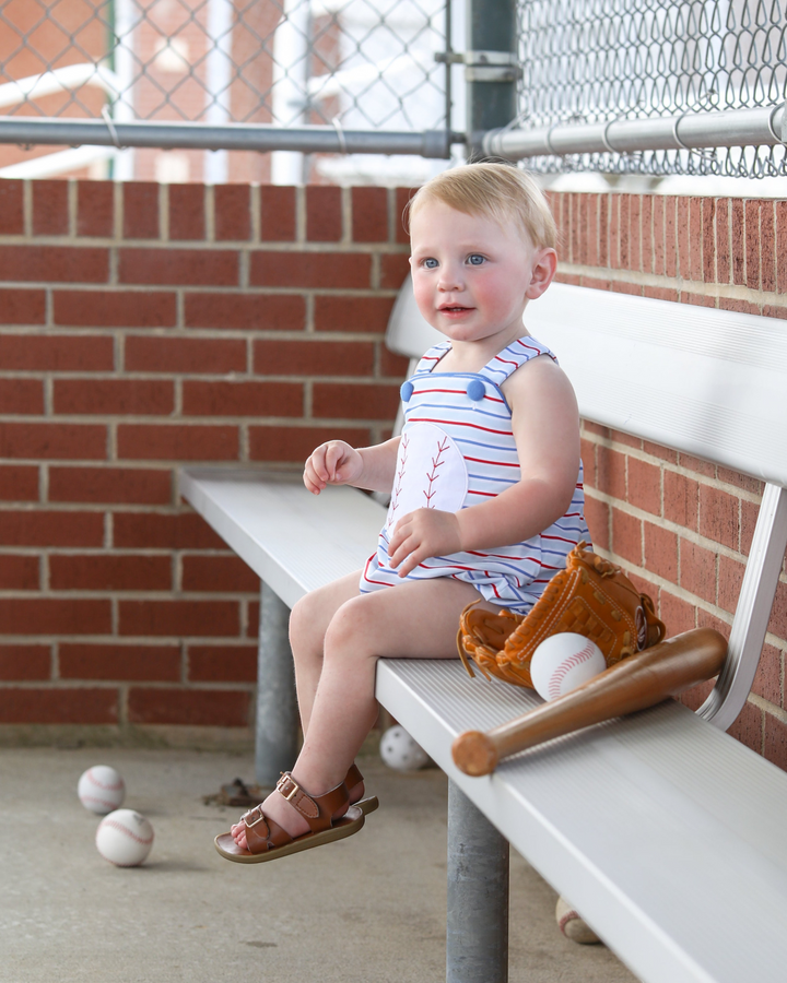 Play Ball Blue Girls Ruffle Sunsuit *PRE-ORDER