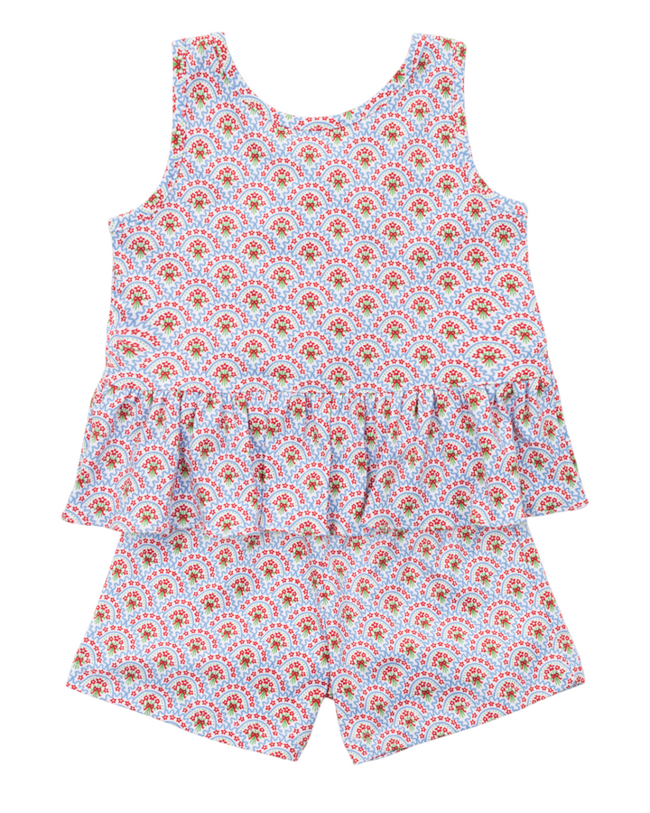 Poppy Girls' Short Set - Bunting Floral, That Store, front