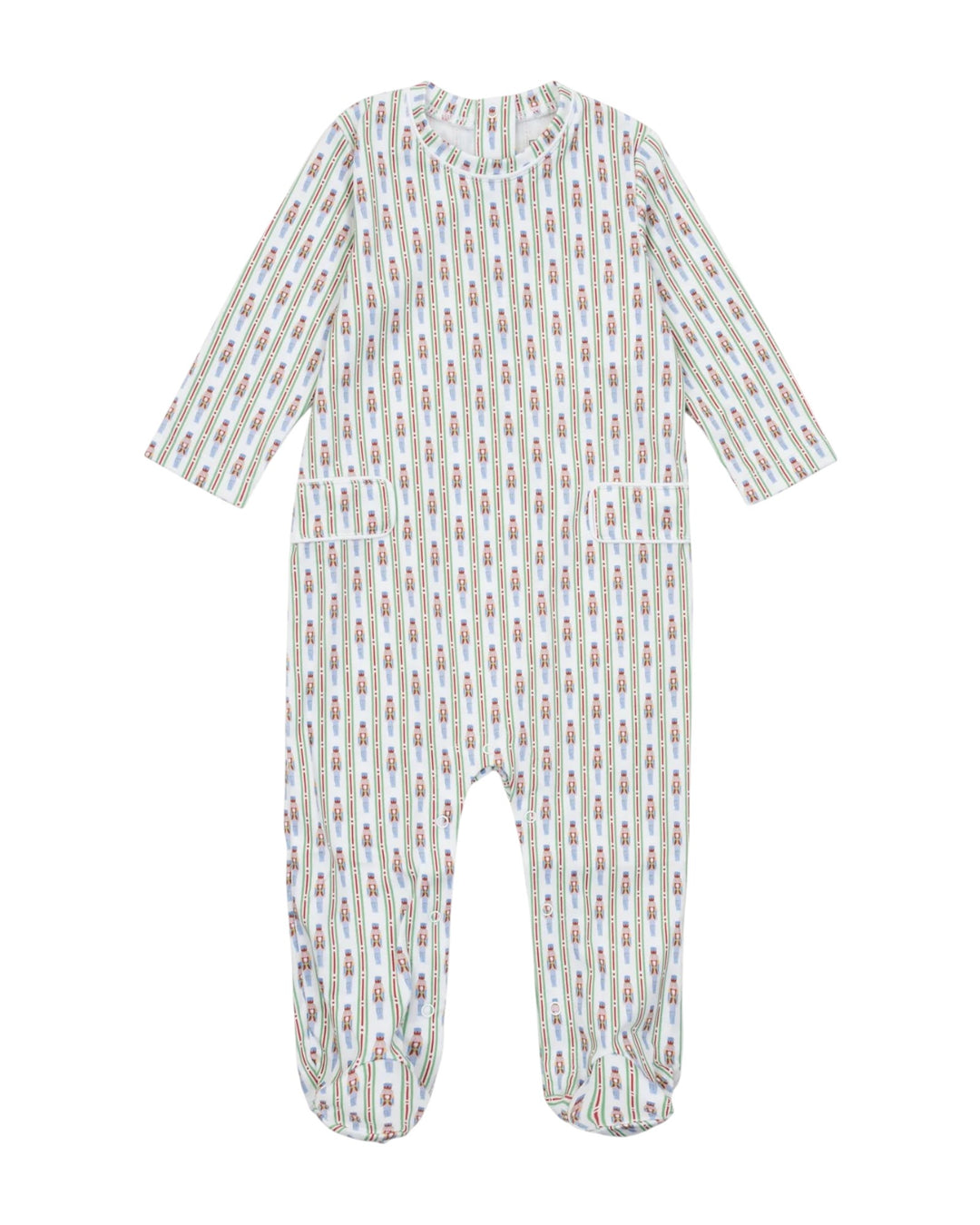 Baby onesie with a pattern on a white background