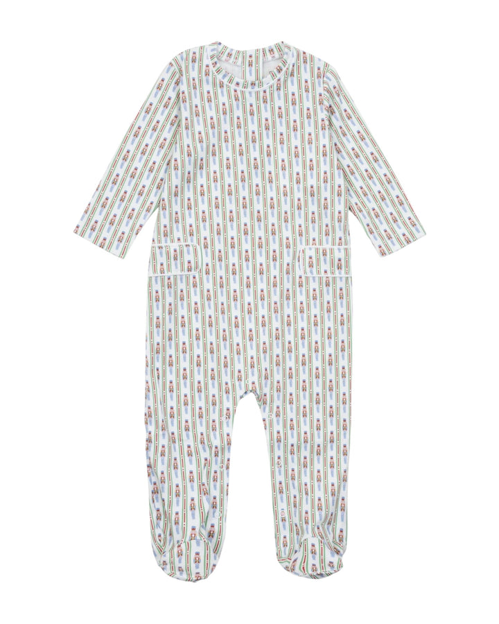 Baby onesie with a pattern on a white background