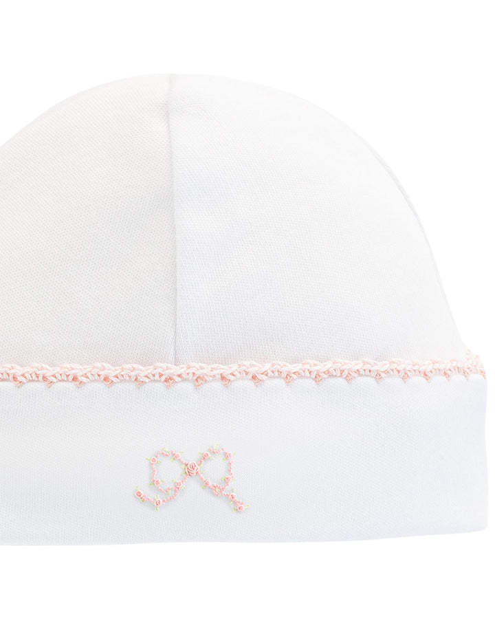 Pretty Bows Pink Crochet Trim Girls Hat, That Store, close