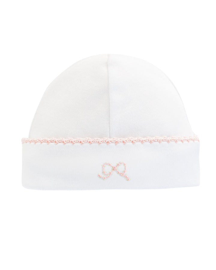 Pretty Bows Pink Crochet Trim Girls Hat, That Store, front