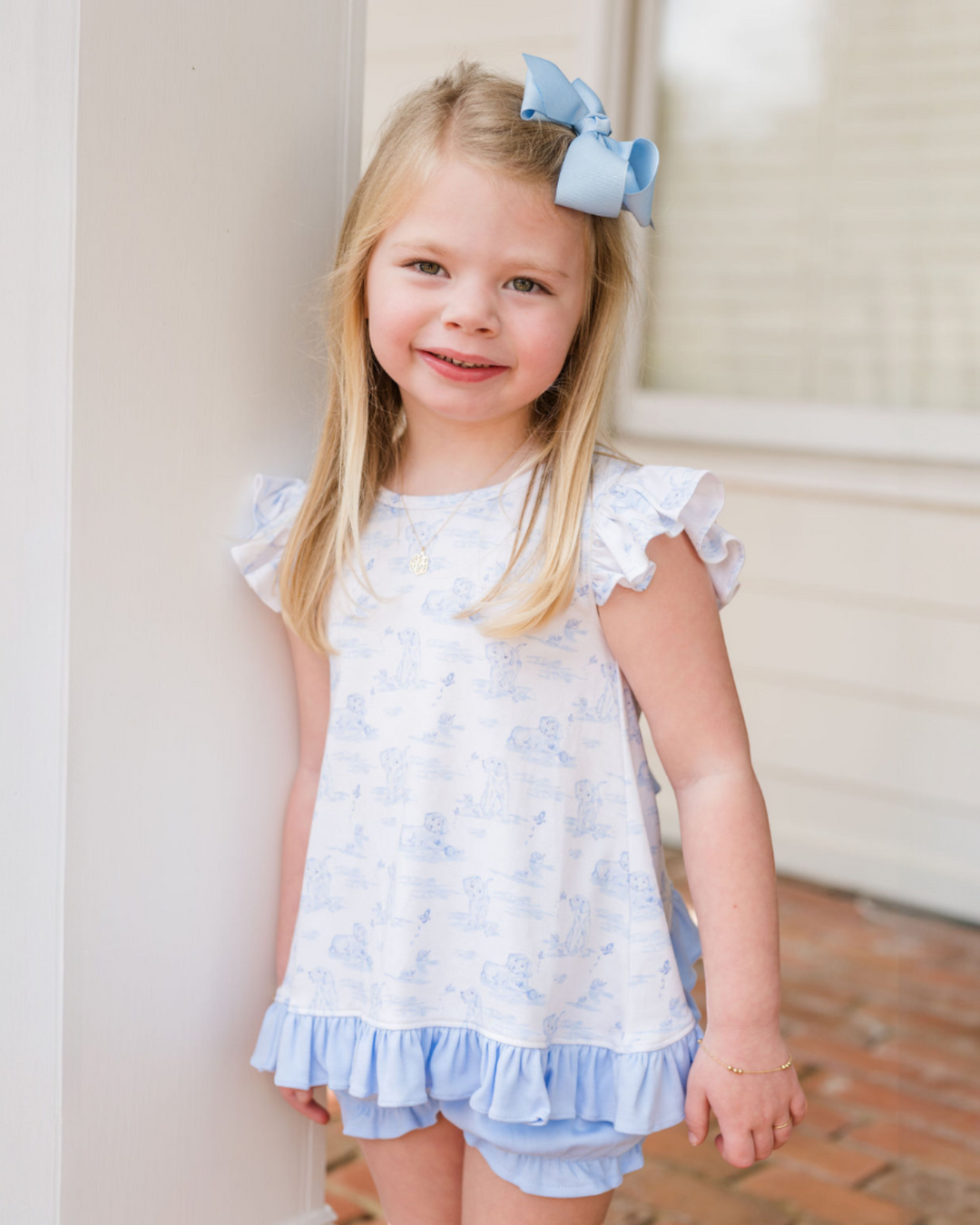 Puppy Dog Girls Knit Mae Bloomer Set,Shop That Store, child