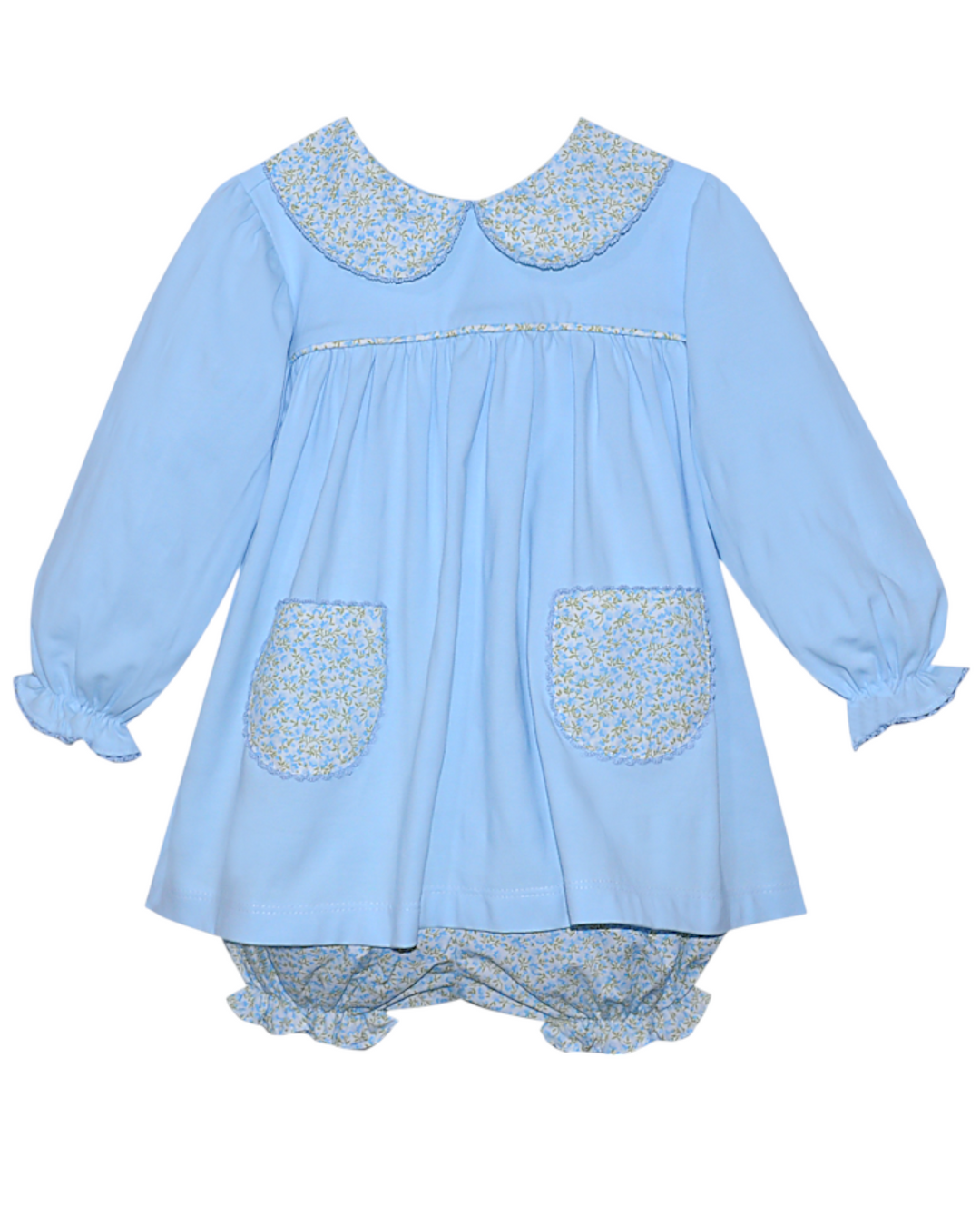 Reagan Blue Floral Bloomer Set, Shop That Store, front