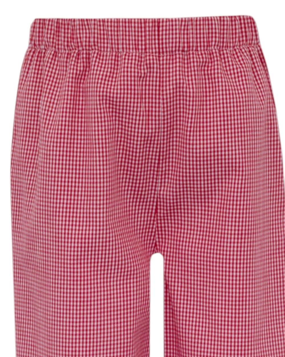 Red and white checkered shorts on a plain background