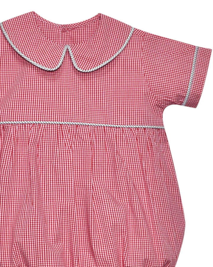 Red and Black Gingham Boys Bubble