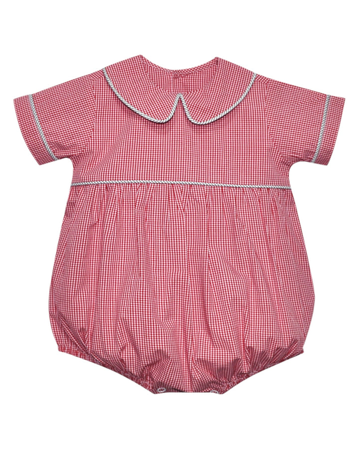 red and black gingham boys bubble