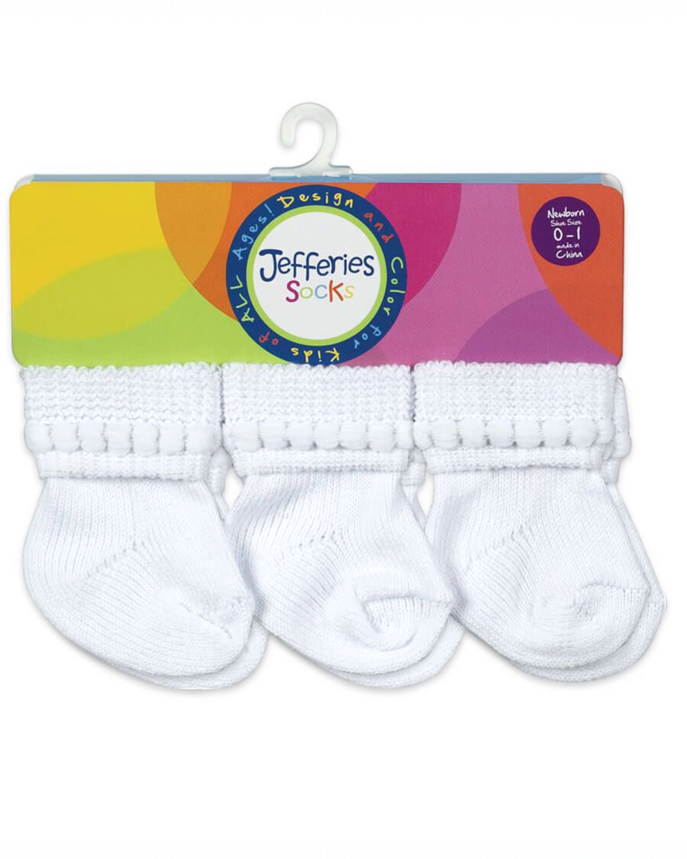 Rock-A-Bye White Turn Cuff Socks 6 Pair Pack, Shop That Store, front