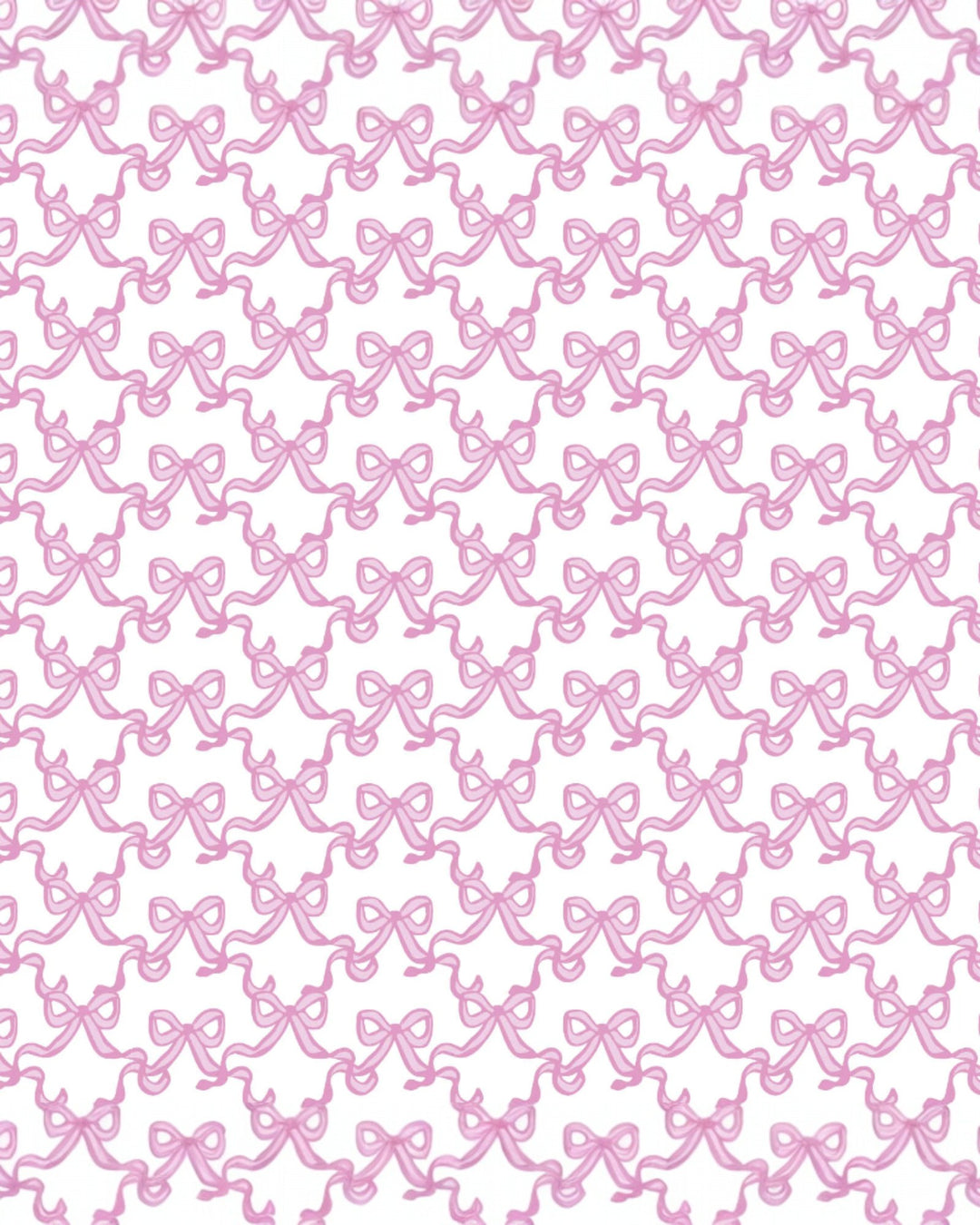 Pattern of pink bows on a white background