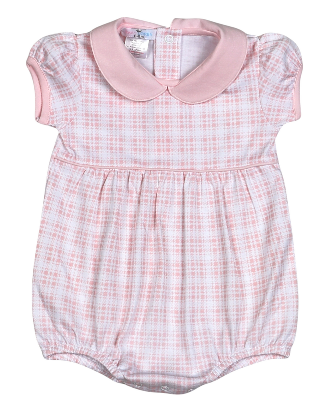 Rossy Pink Plaid Pima Girls Bubble, That Store, front