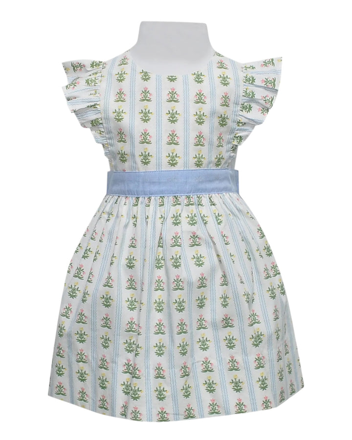 Dress with floral pattern on a white background