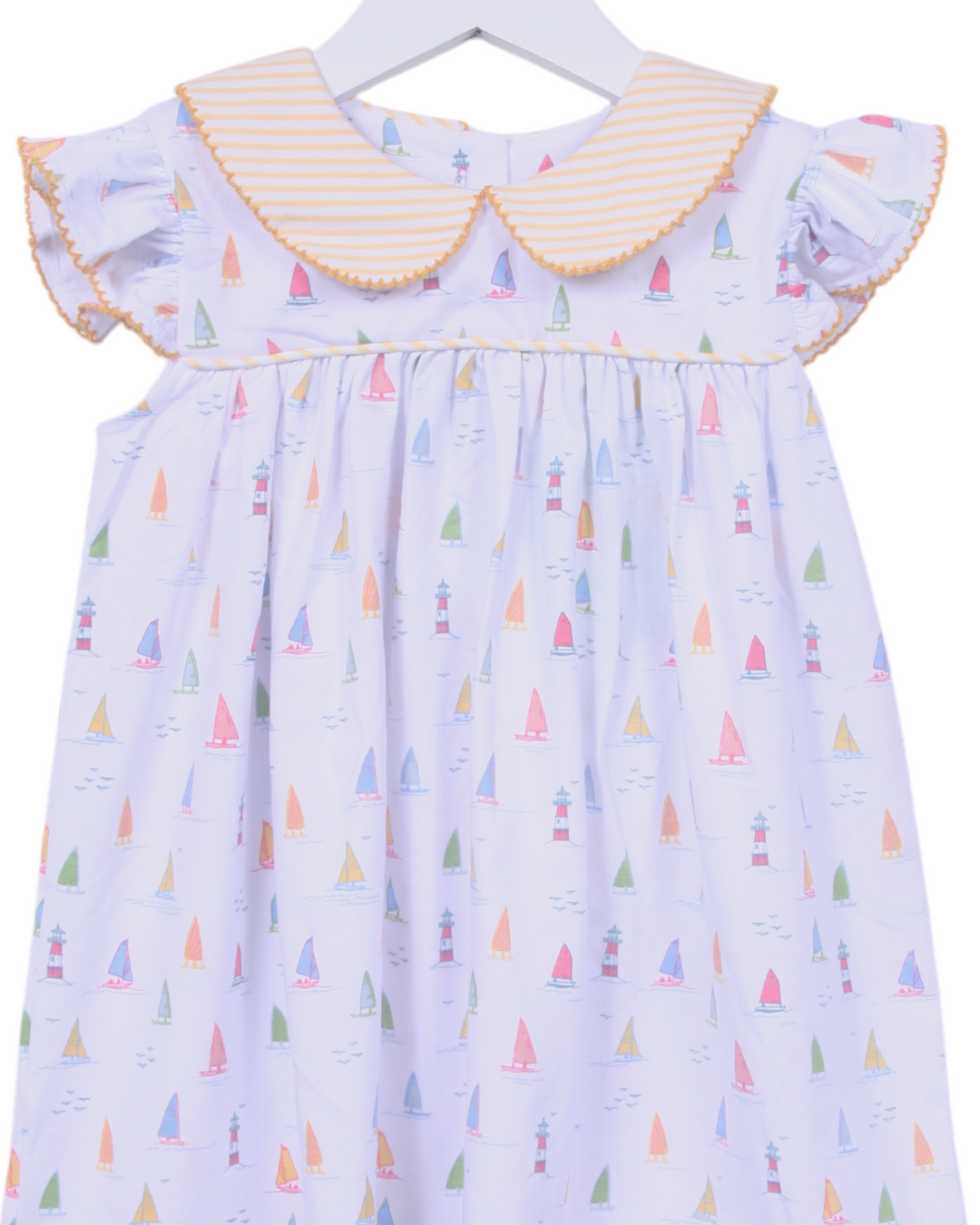 Sail Away Angel Wing White & Yellow Dress, That Store, close up