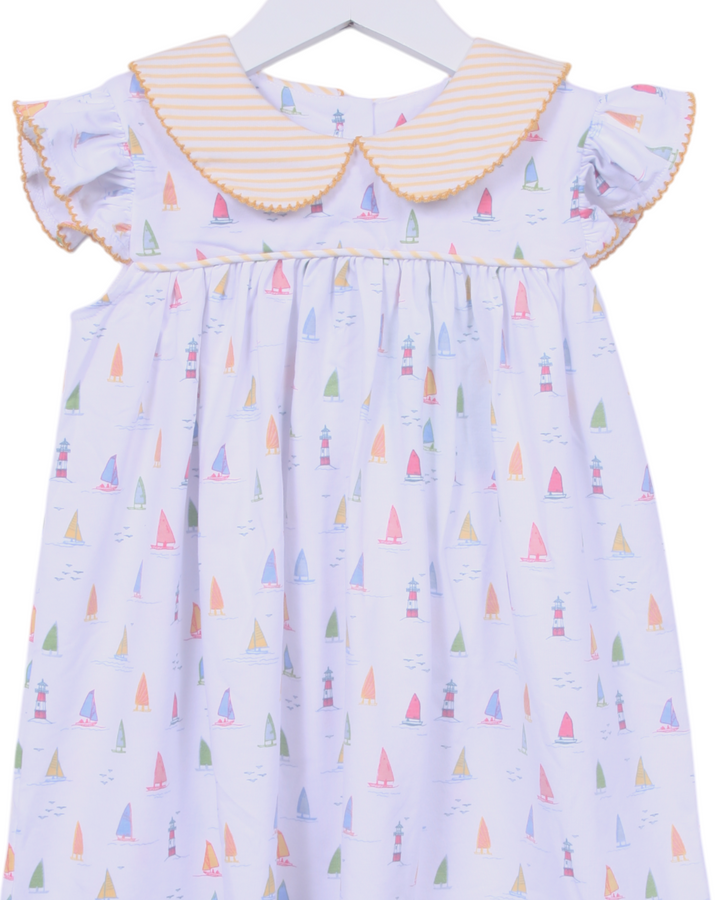 Sail Away Angel Wing White & Yellow Dress, That Store, close up