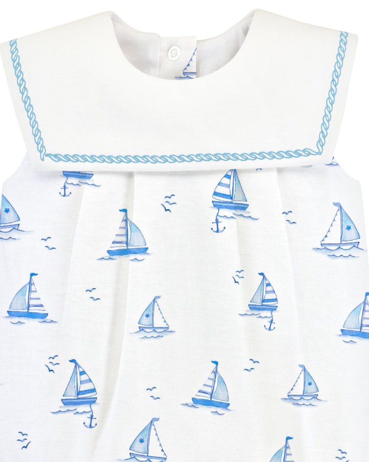 Sailing Boats Blue Printed Sailor Bib Boys Bubble, That Store, close