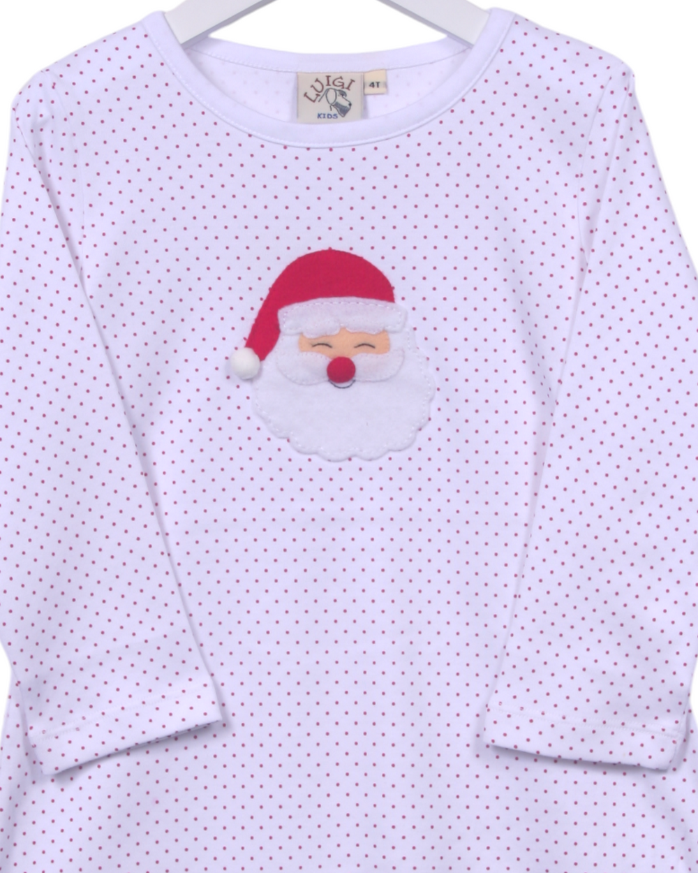 Santa Applique Dot Dress, close up