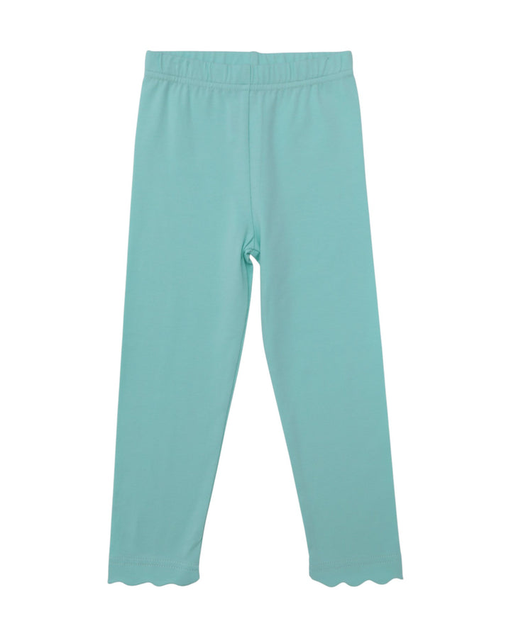 Scallop Girls Leggings- Mint