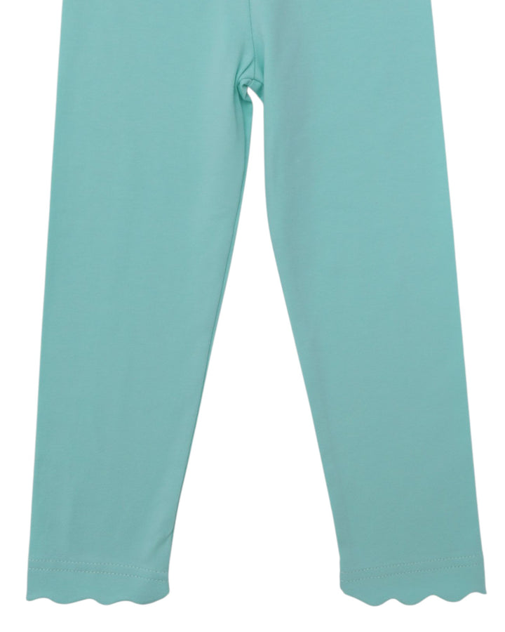 Scallop Girls Leggings- Mint