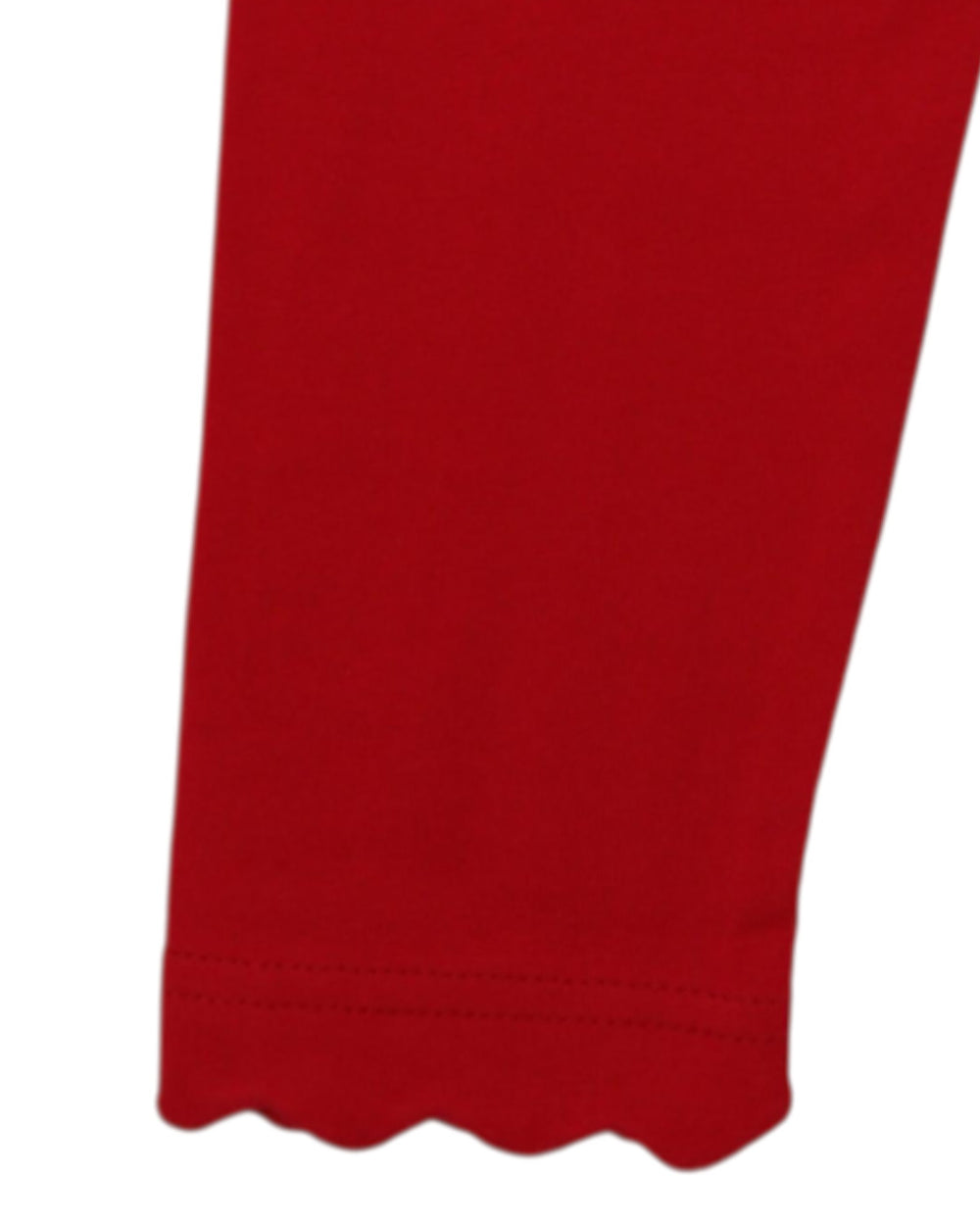 scallop edge red leggings