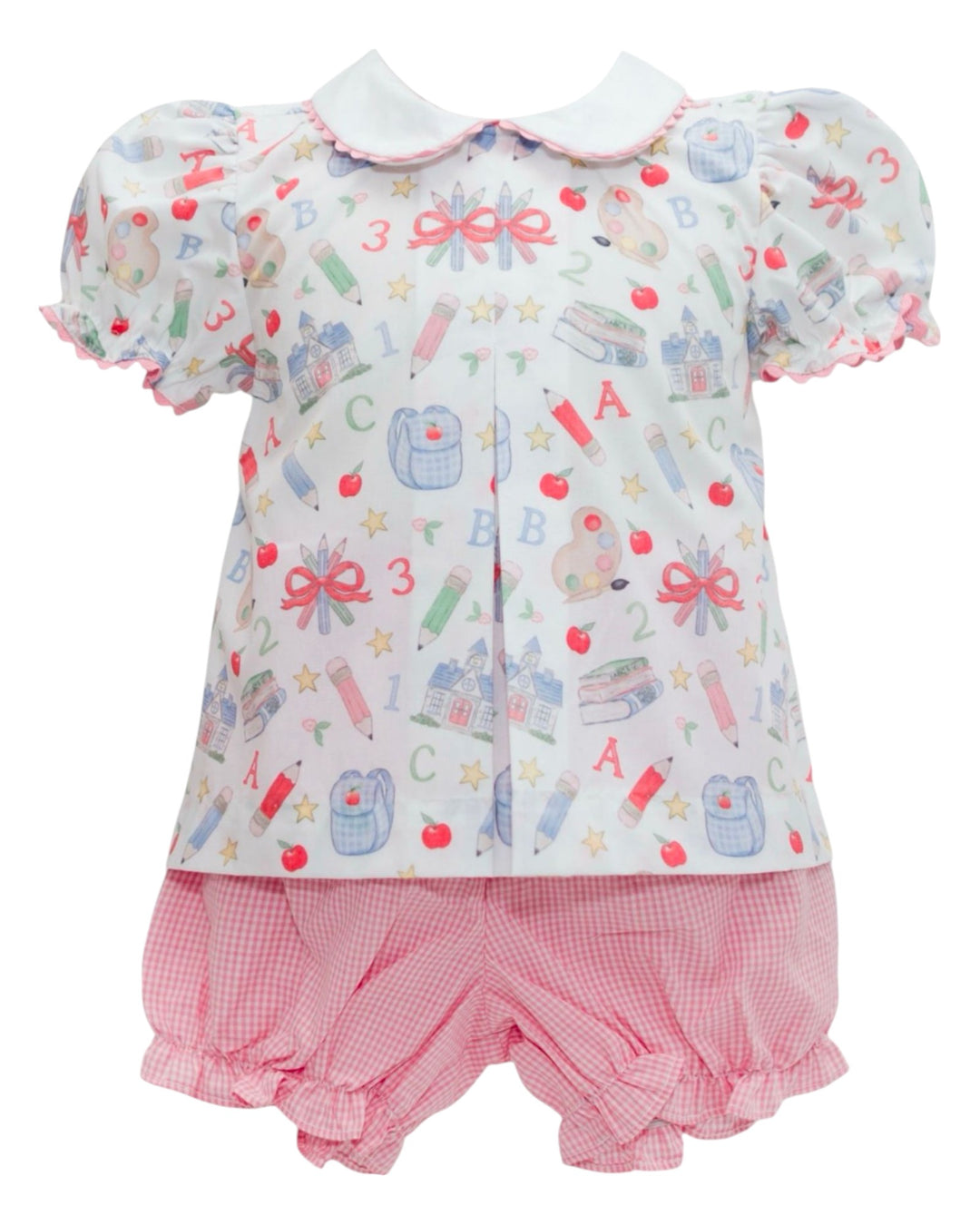 School Days Smocked Pleat Girls Bloomer Set, That Store, front