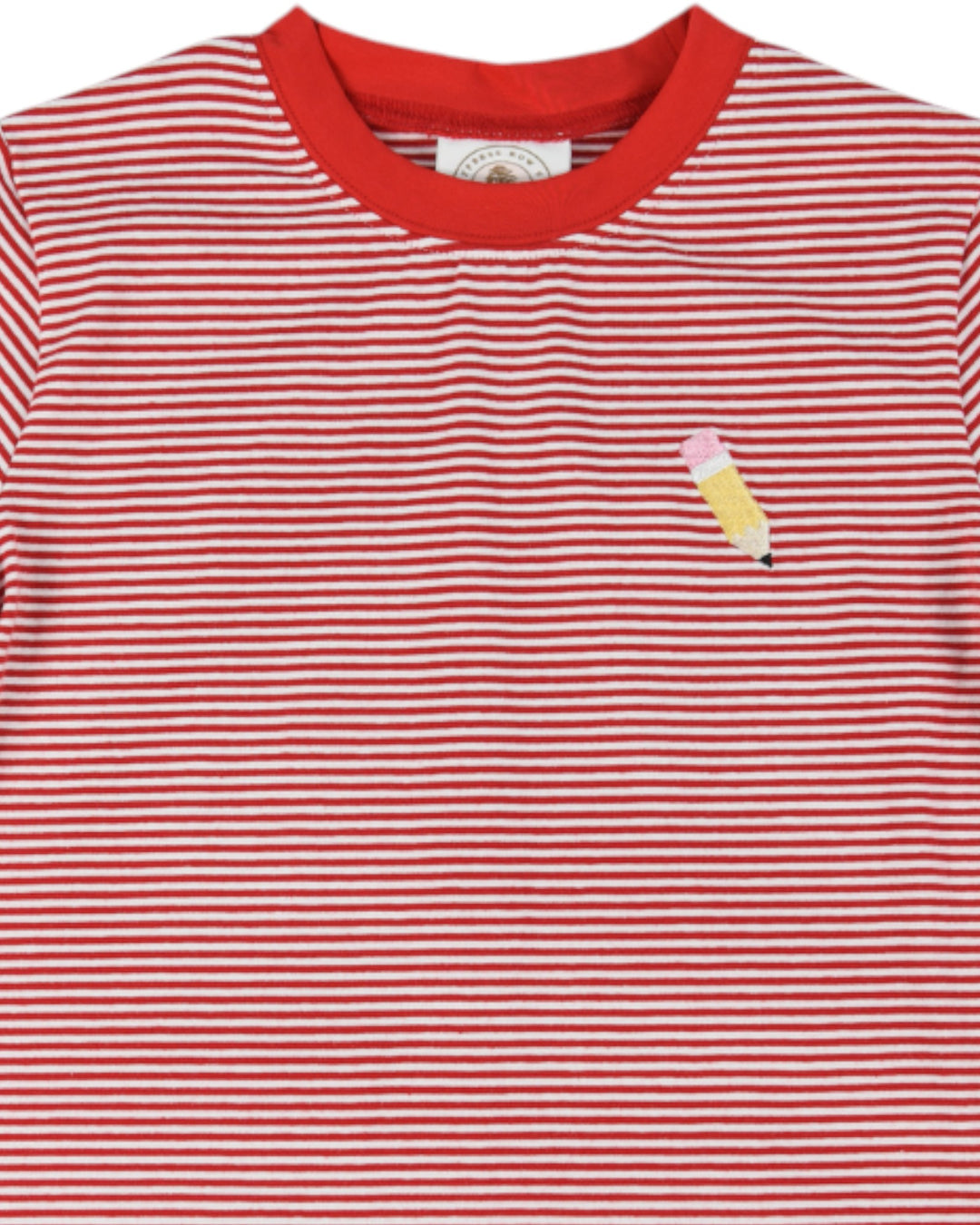 red stripe boys pencil tee