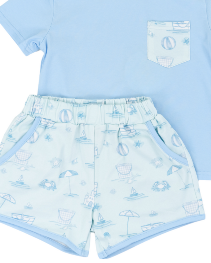 Seacrest Boys Play Blue Pocket Short Set, That Store, close up