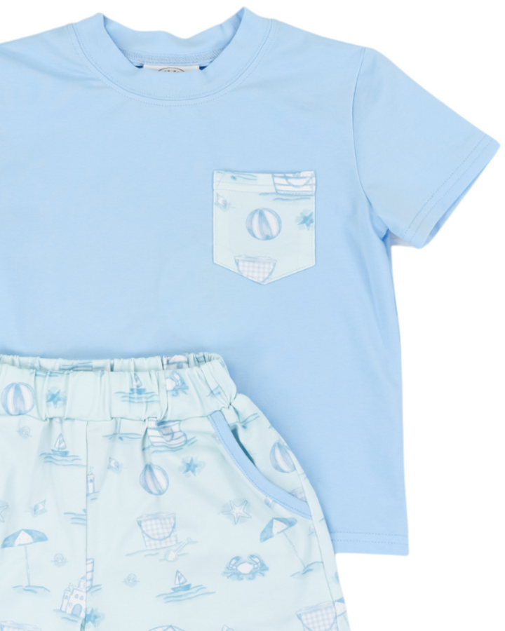 Seacrest Boys Play Blue Pocket Short Set, That Store, top