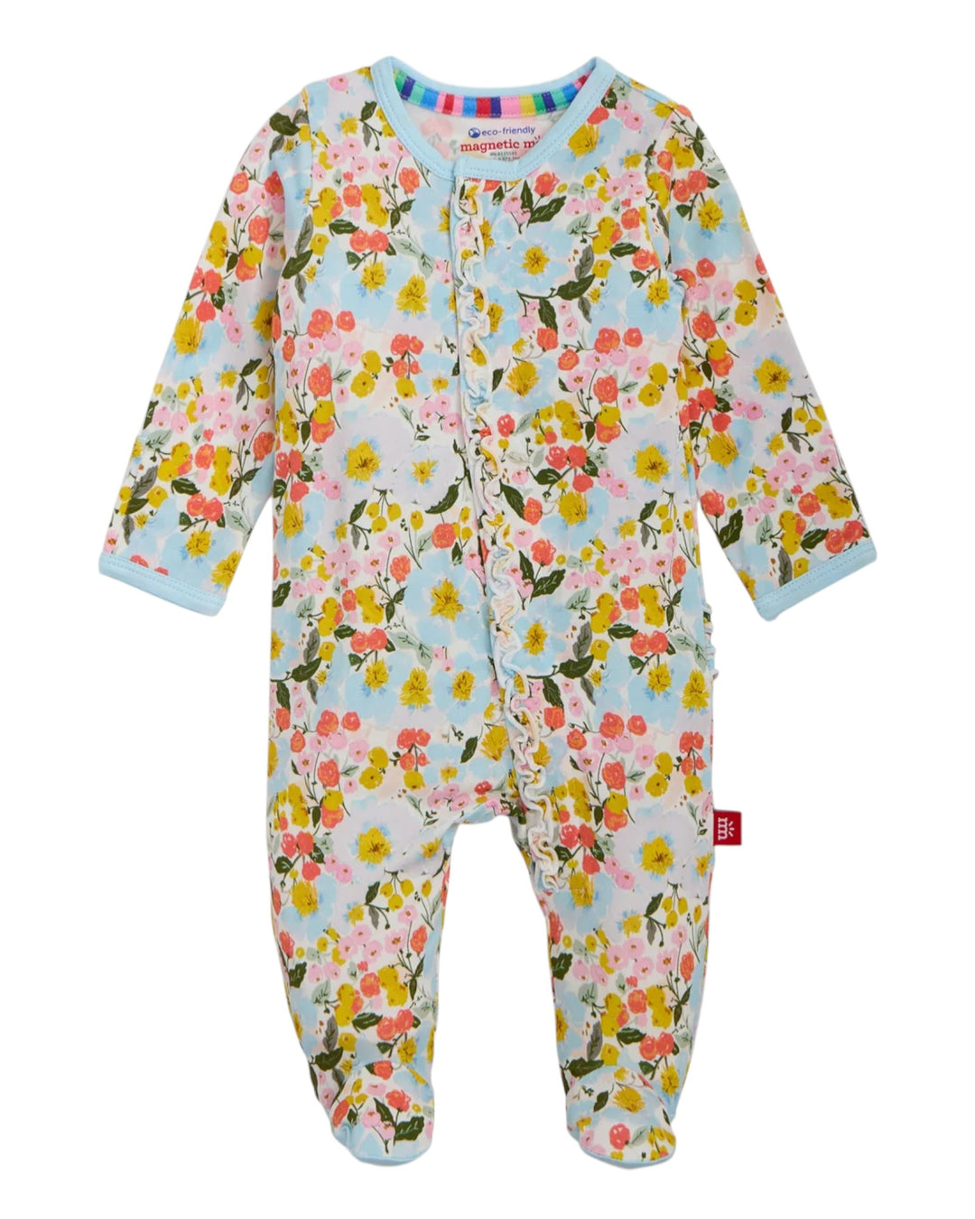 Floral baby onesie on a white background