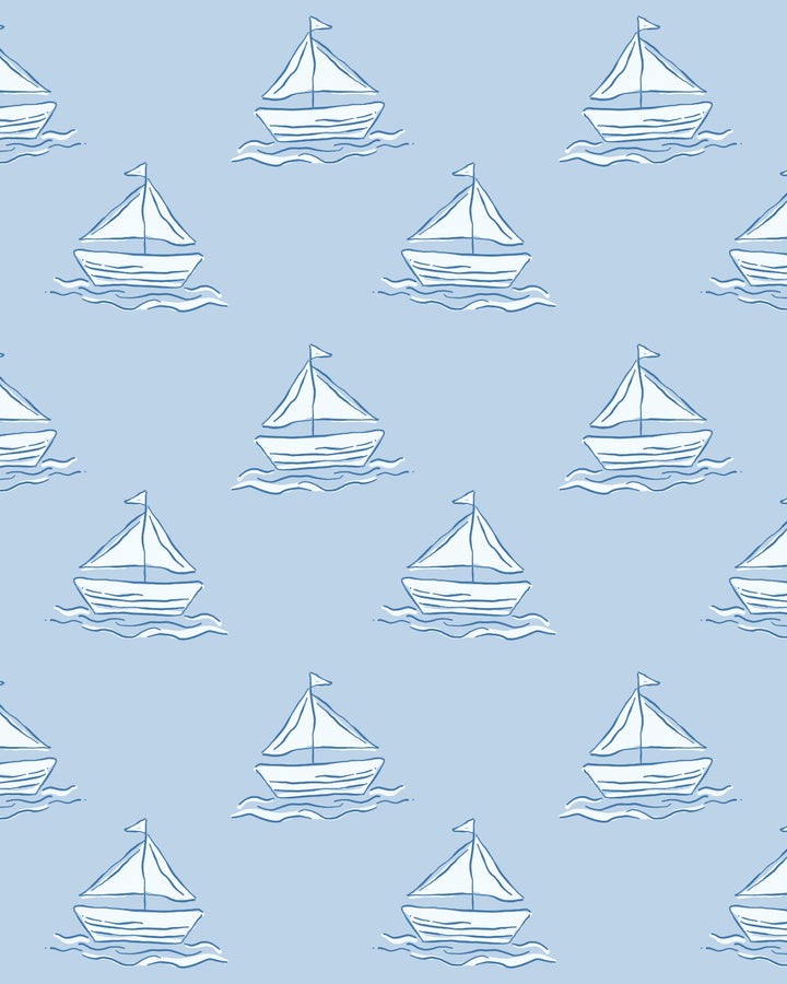 Set Sail James Sailboat Boys Blue Swim Trunk , That Store, pattern