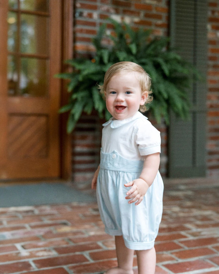 Sundays Best Boy Bubble- Blessings Blue Batiste