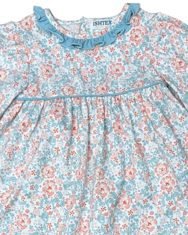 Shallot Rose Girls Blue Legging Set