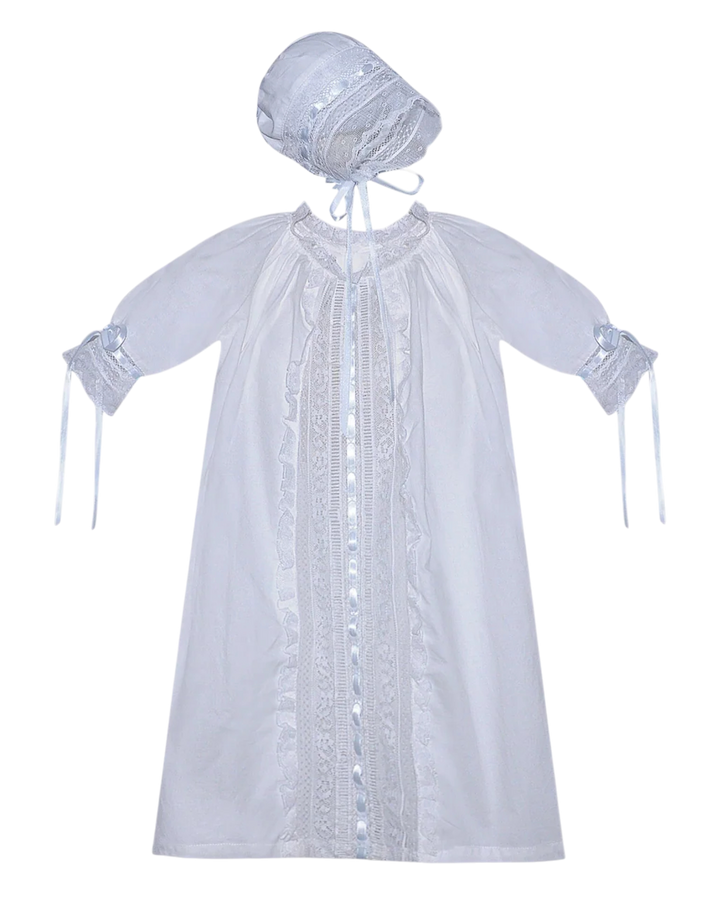 Shiloh White and Blue Lace Boys Daygown