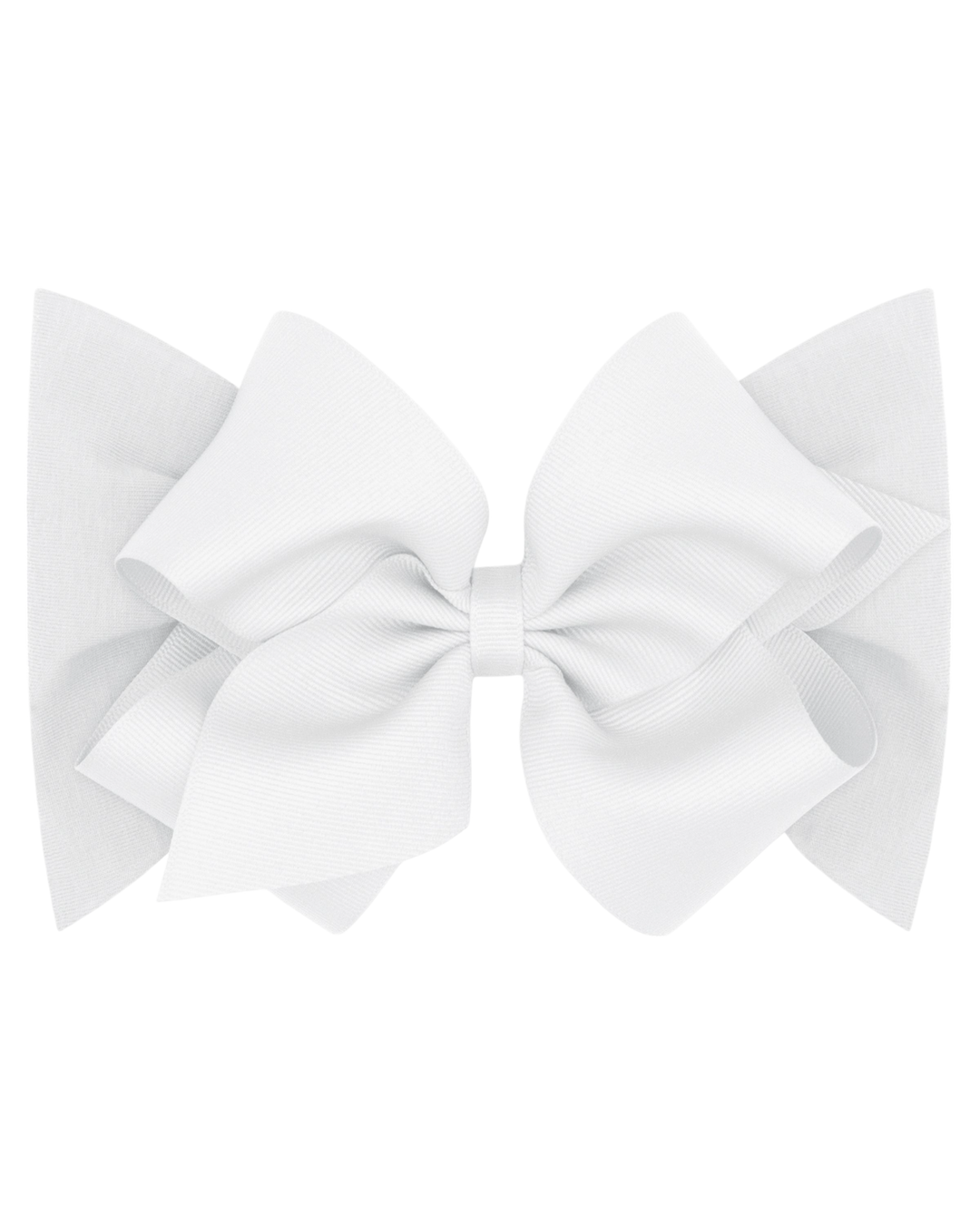 Small King Grosgrain Bow Matching Cotton Jersey Baby Headband, white